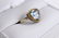 Ladies 10K Yellow Gold Blue Topaz Diamond Ring - 2