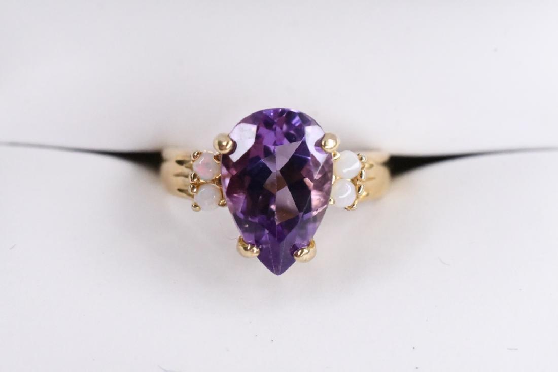 Ladies 10K Yellow Gold Amethyst & Opal Ring (1 of 2)