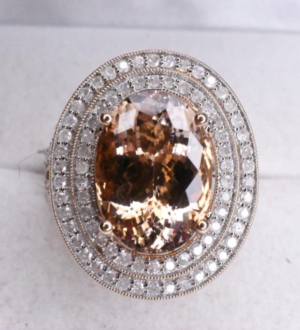 14kt Rose Gold Morganite and Diamond RIng (1 of 3)