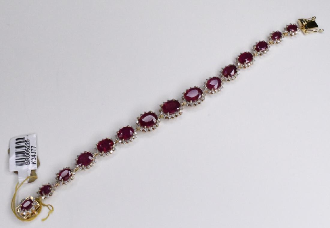 14k 21.93ctw Ruby & 1.91ctw Diamond Bracelet (1 of 3)