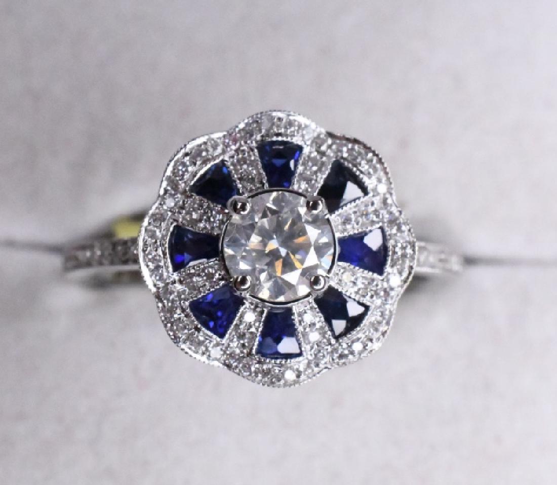 18K .48ctw Sapphire & .68ctw Diamond Ring (1 of 4)