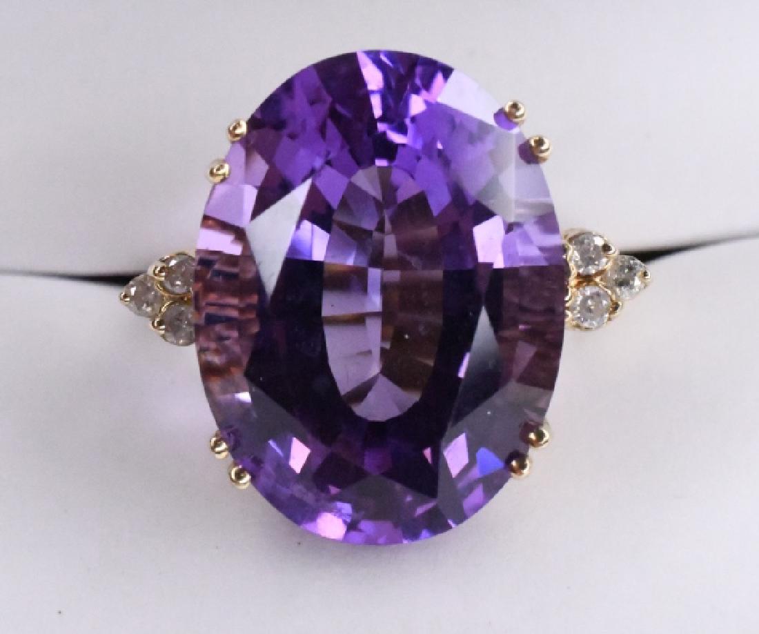 Antique 14k Amethyst and Diamond Ring (1 of 2)