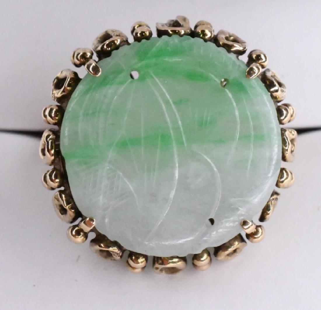 Vintage 14k Carved Jade Ring (1 of 2)