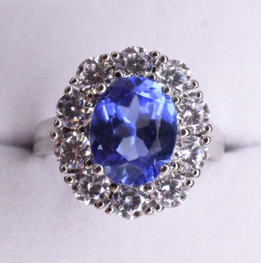 3.88 Ct. Tanzanite Halo Dinner Ring (1 of 2)