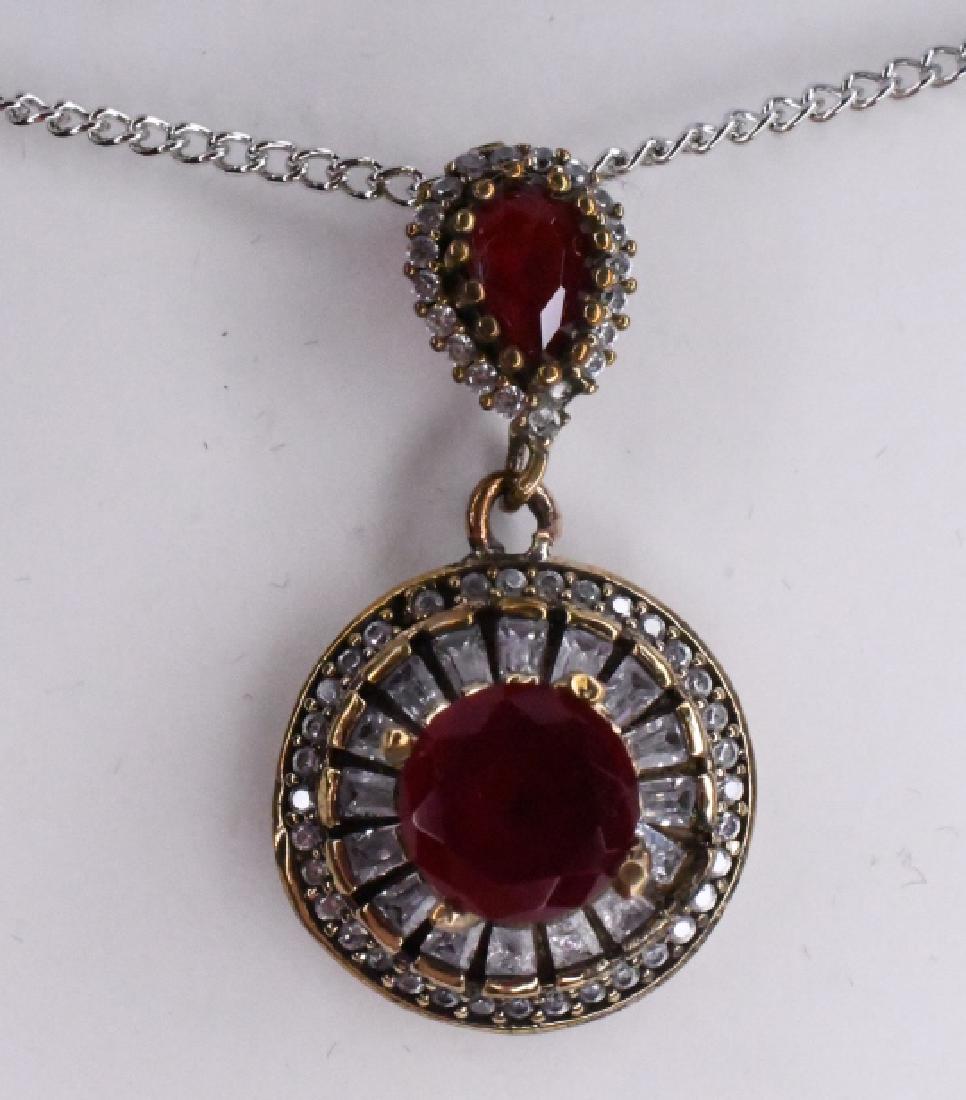 Round Cut Sterling Ruby Necklace (1 of 2)