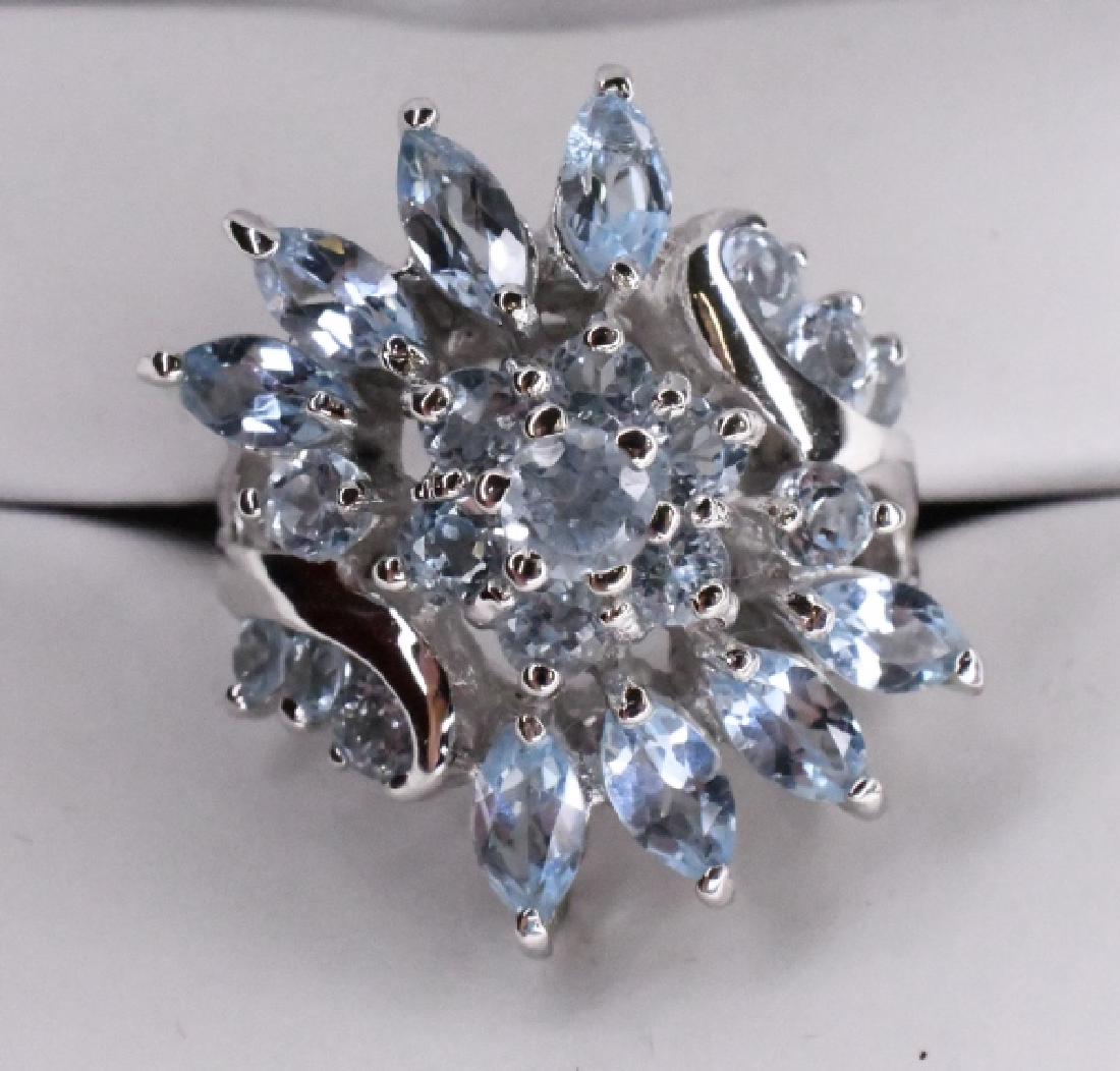 Sterling Silver Blue Topaz Dinner Ring (1 of 2)