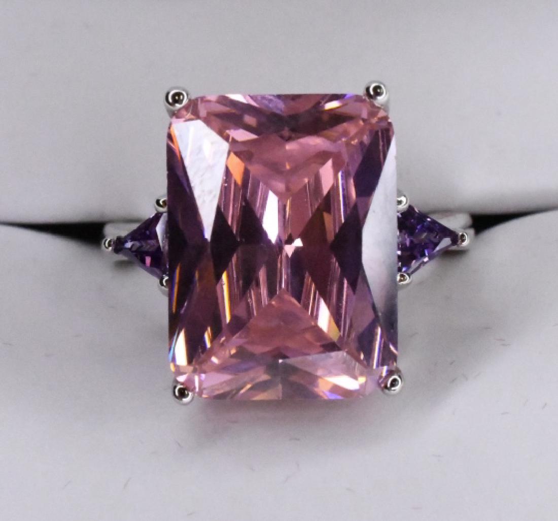 Sterling Silver Pink Sapphire & Amethyst Ring (1 of 2)