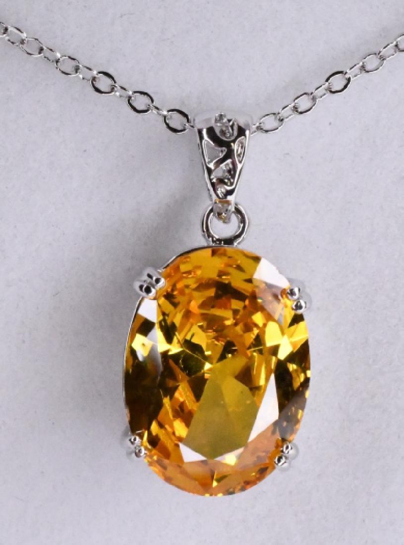 6 ct Citrine Solitaire Necklace (1 of 2)