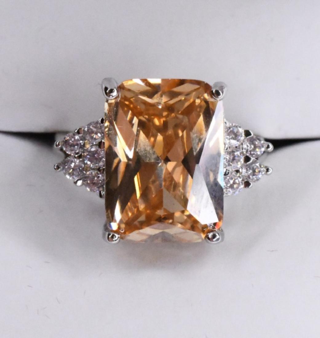 Sterling Silver Morganite & White Sapphire Ring (1 of 2)