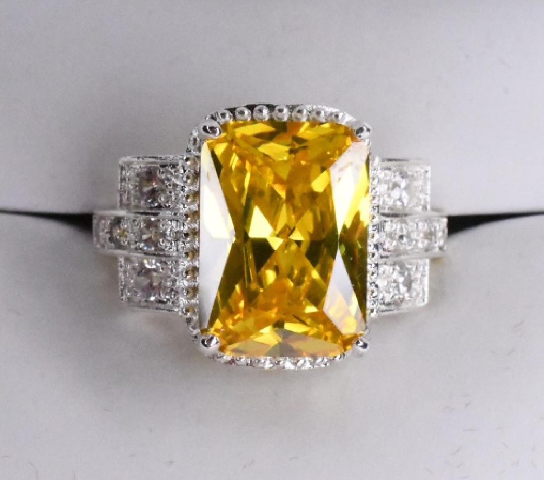 Sterling Silver Yellow Sapphire Dinner Ring (1 of 2)