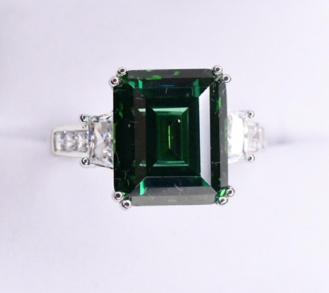 4.25ct Aztec Emerald Sterling Silver Dinner Ring (1 of 2)