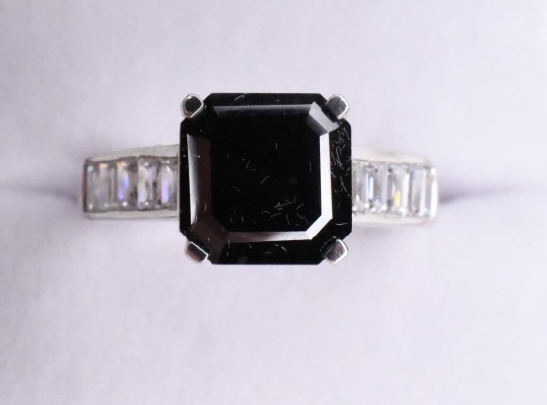 Square Cut Onyx Dinner Sterling Silver Ring (1 of 2)