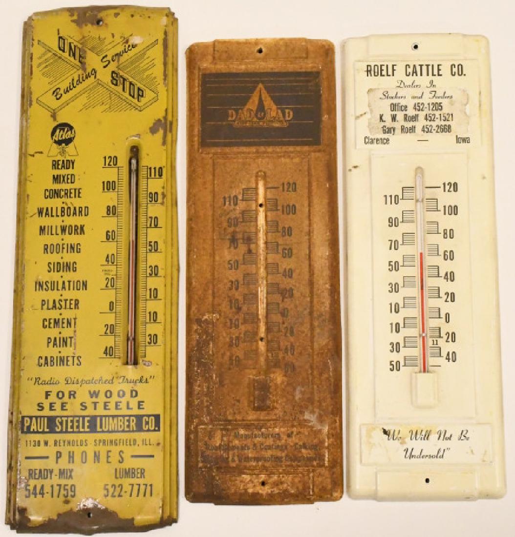 Lot of 3 Vintage Advertising Thermometers