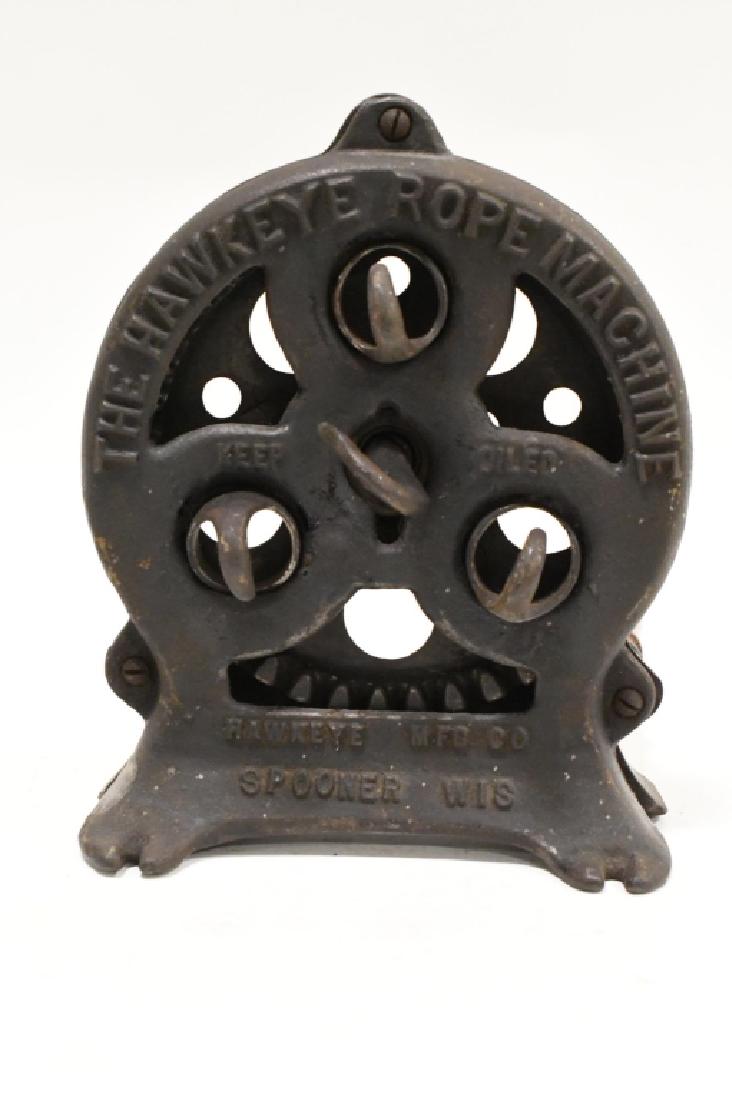 Vintage Cast Iron Hawkeye Rope Machine