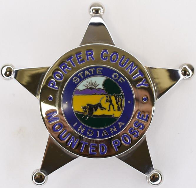 Obsolete Porter County Indiana Mounted Posse Badge (1 of 3)
