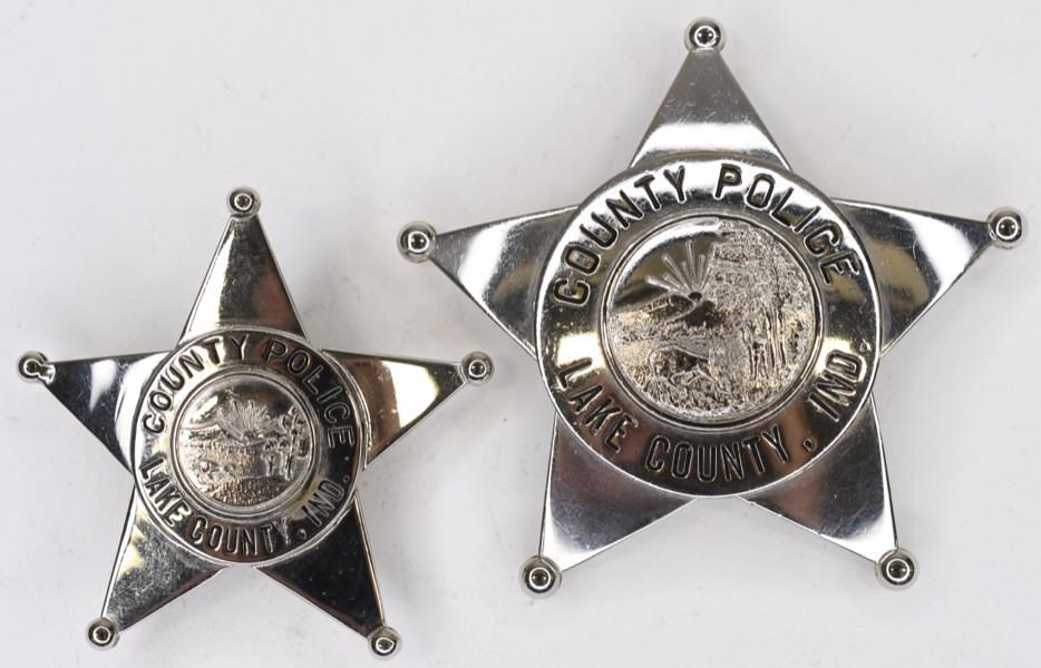 Obsolete Lake Co. Ind. County Police Badge Set (1 of 3)