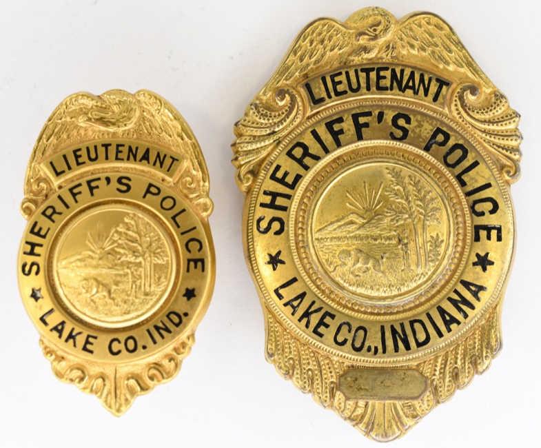 Obsolete Lake Co. Sheriff's Police Lt. Badge Set (1 of 4)