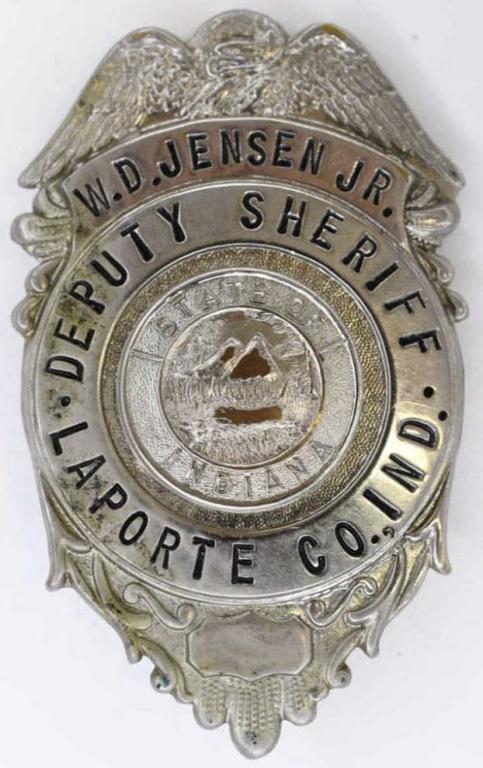 Named Obsolete LaPorte Co. Deputy Sheriff Badge (1 of 2)