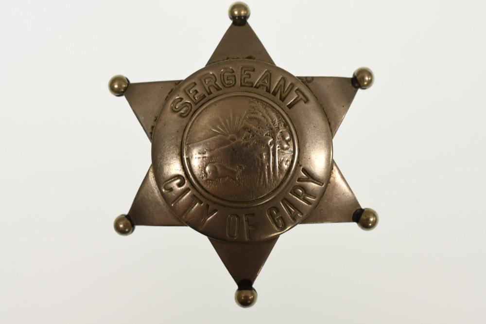 Obsolete Gary Indiana Police Sergeant Badge (1 of 2)