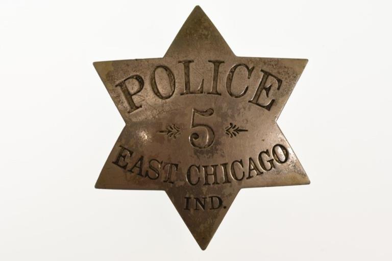 First Issue East Chicago Indiana Police Badge #5 (1 of 2)