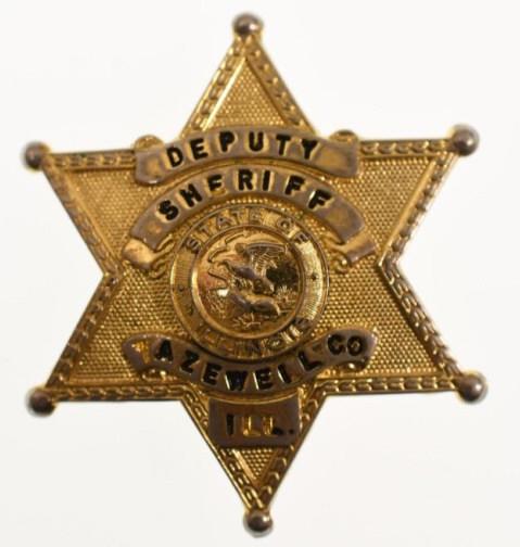 Obsolete Tazewell County IL Deputy Sheriff Badge (1 of 2)