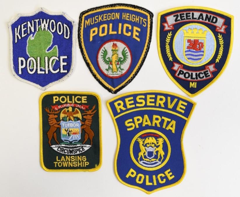 (5) Mixed Michigan Police Shoulder Patches (1 of 2)
