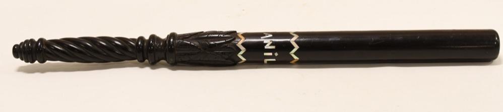 Manila Police Chief Custom Made Wooden Baton: Very nice custom made wooden police baton, made for the last US born Manila P.I. police chief, named Columbus E. Piatt. It is in nice condition with light wear from use and age. Measures approximately