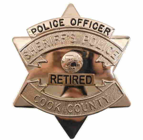 Cook County Sheriff's Police Retired Officer Badge Jan 10, 2020