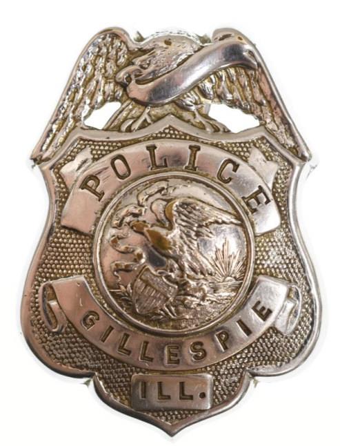 Obsolete Gillespie Illinois Police Badge (1 of 3)
