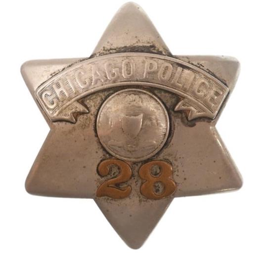 Obsolete Chicago Police Pie Plate Badge #28 (1 of 2)