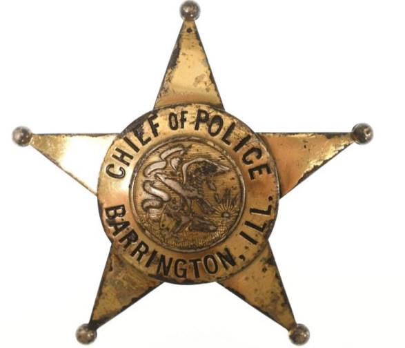 Obsolete Barrington Illinois Chief Of Police Badge (1 of 2)