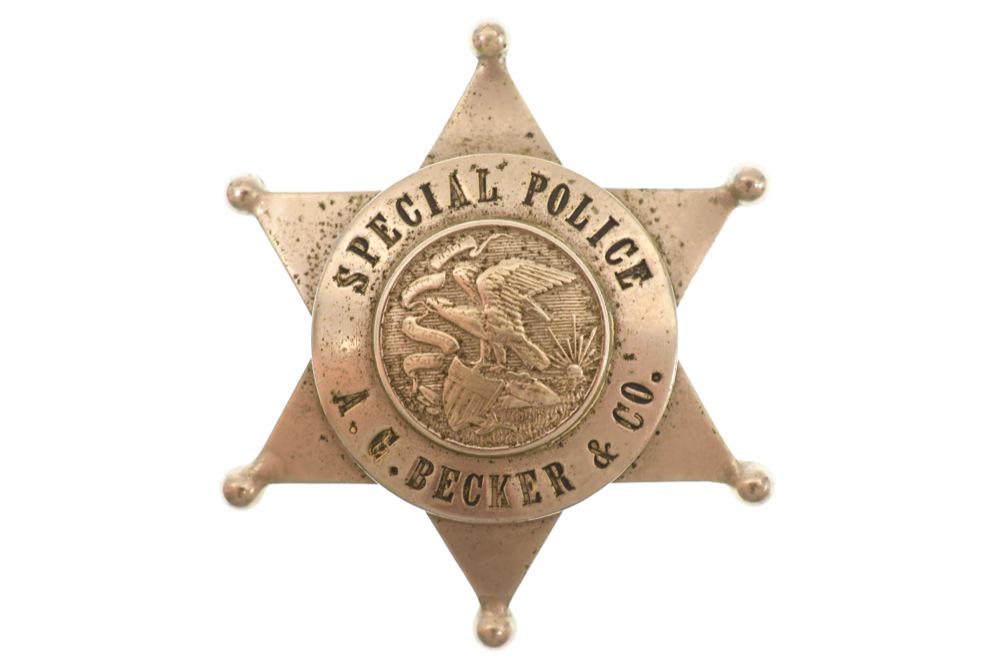 Obsolete ILL. A.G. Becker & Co. Spl. Police Badge (1 of 2)