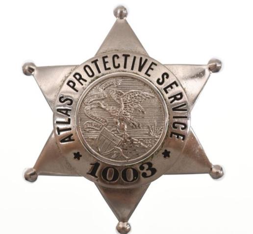 Obsolete Illinois Atlas Protective Service Badge (1 of 2)