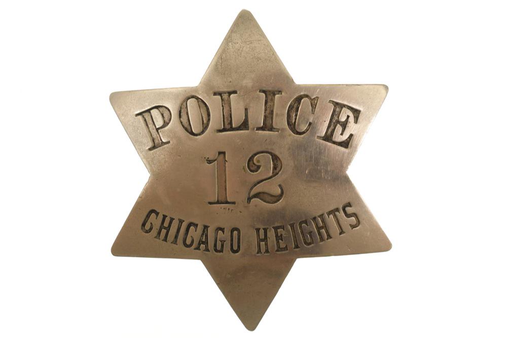 Obsolete Chicago Heights Illinois Police Badge #12 (1 of 2)