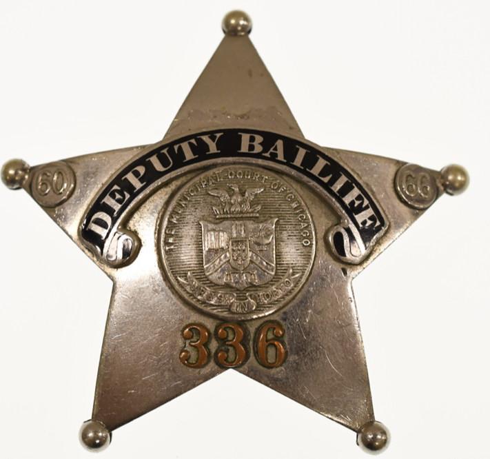 Obsolete Chicago Deputy Bailiff Badge #336 (1 of 2)