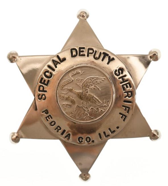 Obsolete Peoria Co. ILL Spl. Deputy Sheriff Badge (1 of 2)