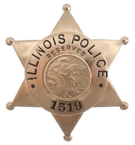 Obsolete Illinois Police Reserves Badge #1519 (1 of 2)