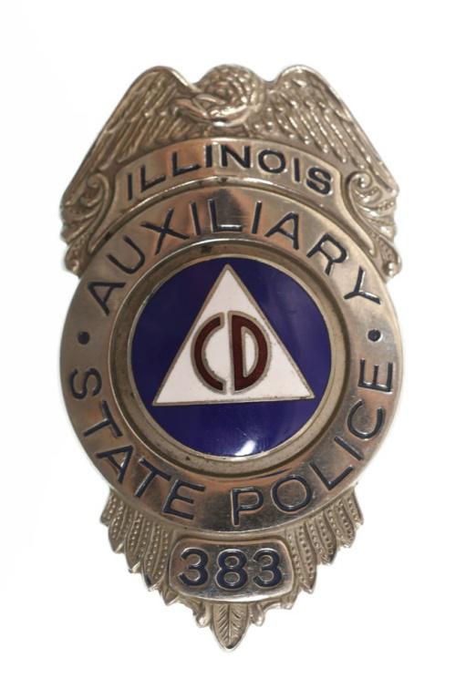 Obsolete Illinois Auxiliary State Police Badge (1 of 2)