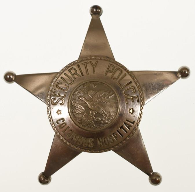 Obsolete Illinois Columbus Hospital Police Badge (1 of 3)