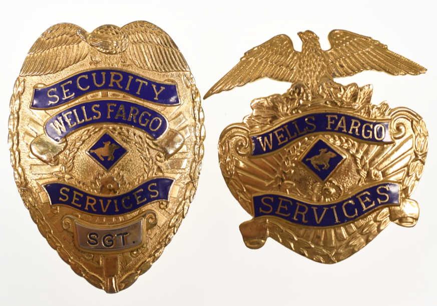 Obsolete Wells Fargo Services Sergeant Badge Set (1 of 2)