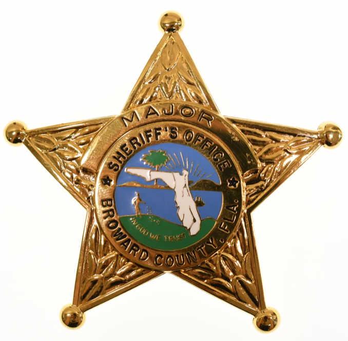 Obsolete Broward Co. Florida Sheriff Major Badge (1 of 2)