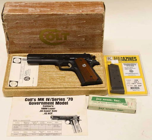 Colt Mk Iv Series 70 Government 45 Cal Pistol Jan 18 2020 Kraft Auction Service In In