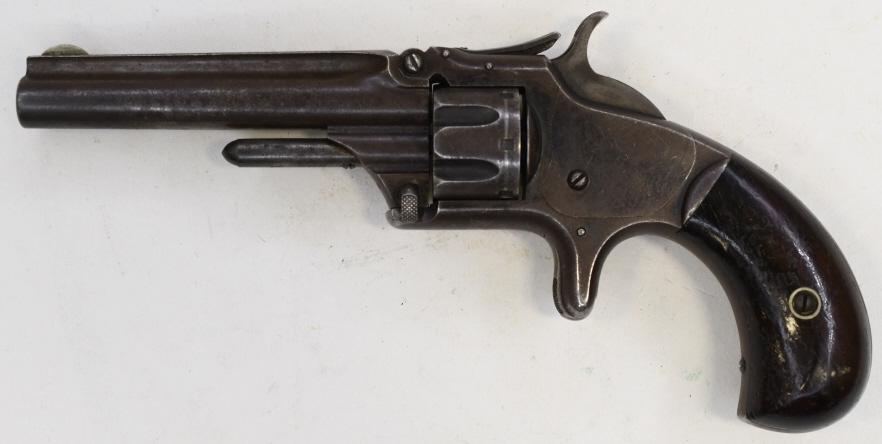 Smith & Wesson .22 Caliber Seven-Shot Revolver: Smith & Wesson 7-shot revolver in .22 caliber. The revolver has a 3" barrel and is in good used condition with use & age wear. Serial #16623. FFL required for transfer. (839-2)