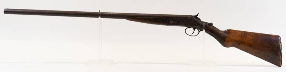 Hopkins & Allen 12 Ga. Single Shot Shotgun: Hopkins & Allen single shot shotgun in 12 gauge. The shotgun has a 30" barrel and is in fair used condition. SN:F0134. FFL required for transfer. (657-3)