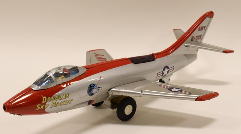 Bandai Japan Tin Litho Douglas Sky Rocket Jet (1 of 5)