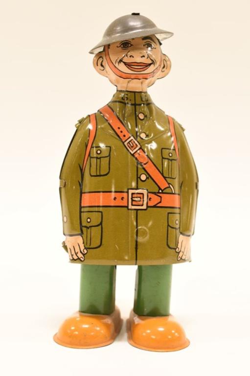 J. Chein Tin Litho Wind-Up WW1 Doughboy Walker (1 of 3)