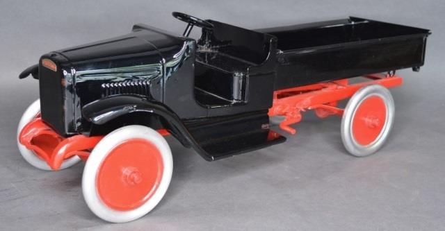 Restored Buddy L Ratchet Dump Truck: Pressed steel Buddy L Ratchet Dump Truck with nice restoration.