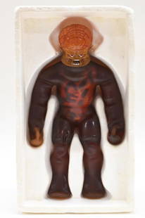 1979 Mego Stretch X-Ray Armstrong Monster Alien: 1979 Mego Stretch X-Ray see thru invader monster. Comes with original styrofoam. Has wear from age and use. Measures approximately 12" tall.