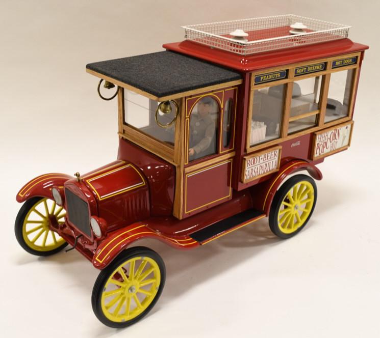 King K Popcorn Truck: Nice pressed steel King K Popcorn truck. Truck is in nice condition and displays nicely. Has light wear from age and display. Made in 1995. Signed by Ken Kovach on the bottom. #10 of only 33 made. Mea
