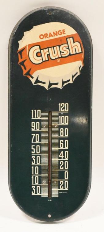 Original Tin Orange Crush Thermometer Sign (1 of 4)
